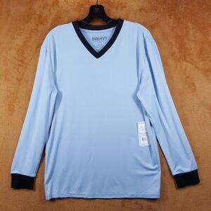 INK + IVY Sleepwear Mens Small Blue Pullover V-Neck Soft Knit Pajama Sleep Shirt